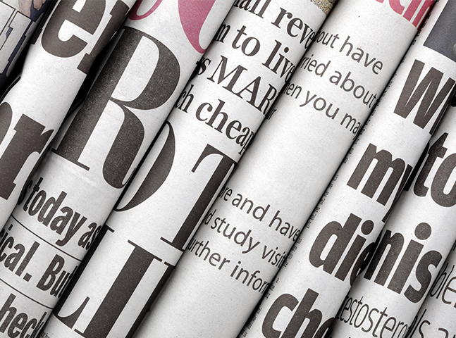 Rolled up newspaper